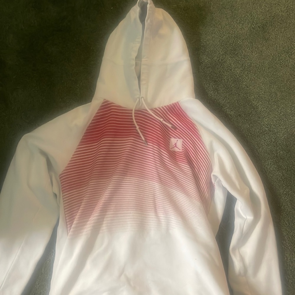 Jordan Brand White & Red XL Sweatshirt with Pocket Excellent Condition